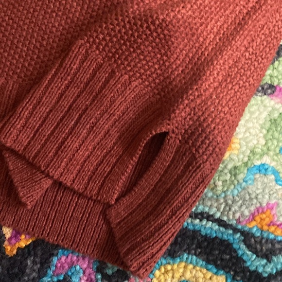 Lucky Brand Rust Colored Sweater u-neck - Picture 3 of 6